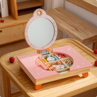 Toy Vanity with Mirror Tabletop Kids Vanity Set Adorable for Bedroom