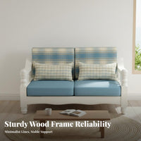 Mediterranean design U-Shaped Wooden Frame Sofa Small Apartment suitable Sectional Couch North American Country Design Household Furniture Soft Upholstery for Homeowners, Families, Living Room, holiday Home