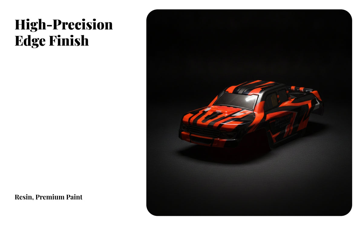 1:16 Scale RC Car Body Shell | Smooth Glossy Finish, Printed Graphics, RC Pickup Body Shell