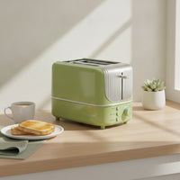 Easy-Clean Two-Slot Toaster Compact Toaster with Crumb Tray Countertop Defrost Automatic for Breakfast