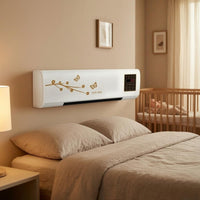 UK Plug Digital Wall Heater Decorative Front Print Electric Wall Heater Rectangular Home Heating Easy Mount for Bathroom, Bedroom