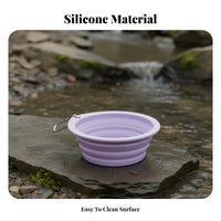 Foldable Pet Bowl Lightweight Silicone Portable Pet Bowl Easy to Clean Folding Pet Food Dish for Commuters, Outdoor, Walking, Car Trips