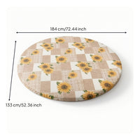 Elasticized Round Fitted Tablecloth with Elastic Edge Checkered Round Fitted Table Cover with Elastic Edge Non-Slip Long-Lasting for Kitchen