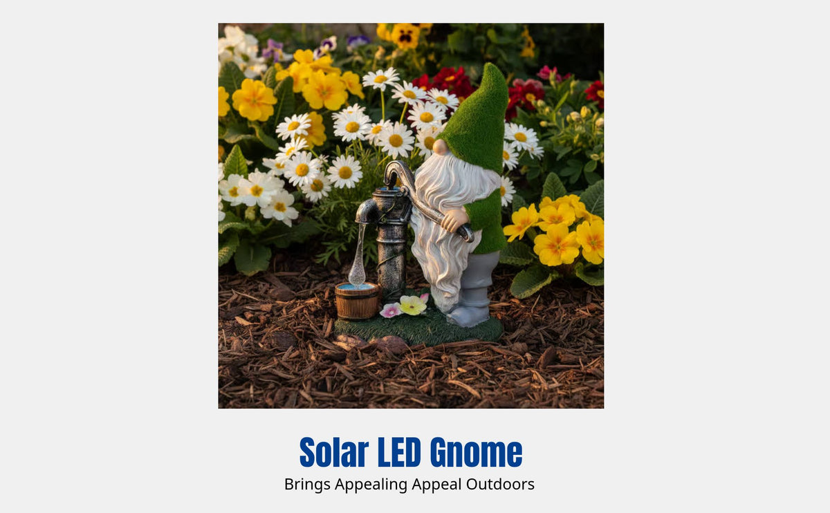 Solar LED Night Light, American Style Garden Decoration, Resin Flannel Craft, Outdoor Villa Figurine