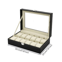 Watch Storage Box Leather Organizer Transparent for Dresser, Men