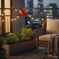 Red Flower Garden Stake Weather-Resistant Metal Garden Stake Eye-Catching Design Outdoor Decoration