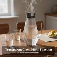Easy to Clean Glass Water Jug Safe Large Capacity Juice Pitcher Anti-Leak-Proof Spout for Homeowners, Families, Home, Refrigerator