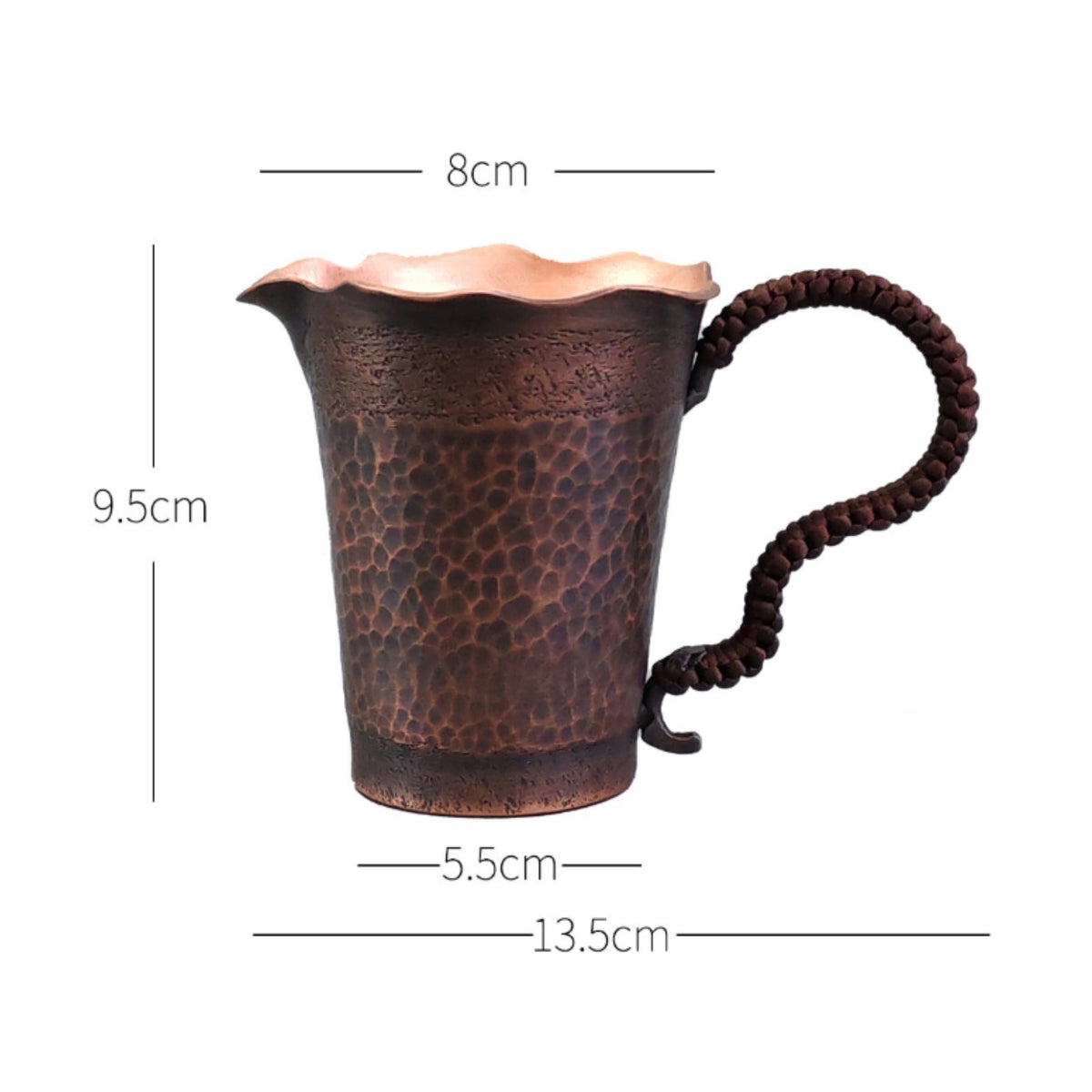 Copper Fairness Cup Long-Lasting Hammered Copper Tea Pitcher Reusable