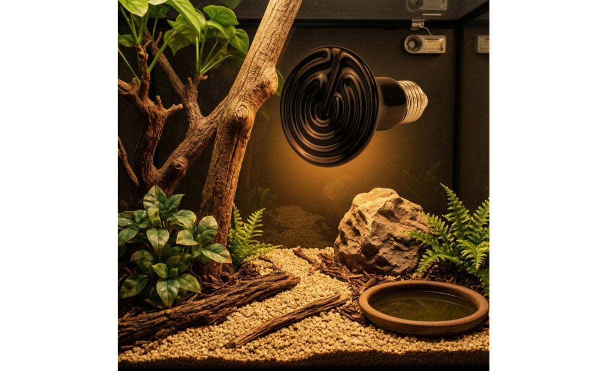 250W Ceramic Heat Emitter Screw-in Reptile Heat Lamp Compact Reptile Heating Lamp High-Humidity for Pet Owners, Terrariums, Habitats