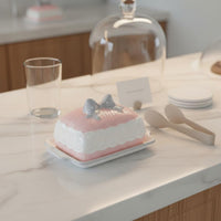 Fuchsia Ceramic Butter Dish Modern Design Ceramic Butter Dish Tableware Creative Design Kitchenware Microwave Safe