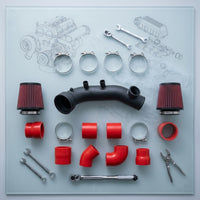 Long-Lasting Intake Pipe Kit High Performance Intake Tube with Silicone Couplers Automotive Coupler Aftermarket for Car Enthusiasts, Engine Bay, Turbo Customization