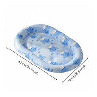 Oval Cooling Bed Recessed Center Polymer Gel Pet Bed Printed Pattern