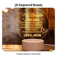 lantern Sentimental Gift Engraved Acrylic Lighting USB Powered with Wood Base for Parents, Husband, Bedroom, Living Room, Office Desk