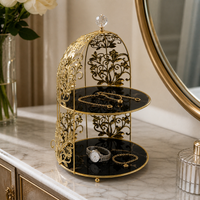Middle Eastern Style Iron Art Birdcage Multi-layer Cake Display Stand Vanity Cosmetic Organizer