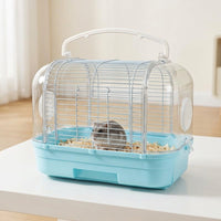 Handheld Cage for Avian Transport, Portable Acrylic Observation Cage with Standing Perch, Small Portable Carrier for Parrot Outdoor Adventures