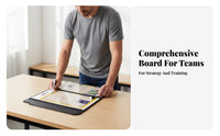 Portable Attachable Soccer Board Double-Sided Foldable Basketball Strategy Clipboard Zippered Case for Practice Sessions, Game Day
