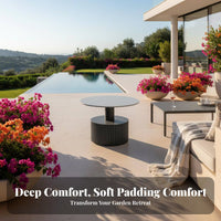 4-Piece Woven Sofa Seating Weather-Resistant Outdoor Furnishing Modern Design Patio Set for Businesses, Homeowners, Terrace, posterioryard, Balcony