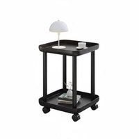 Minimalist Design 2-Tier Rolling Cart Compact Design Side Table Space-Saving Household Furniture Multifunctional for Apartment Dwellers, Prevent Slipping Ice Workers, Living Room, Bedroom, Small Areas, Balcony