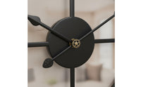 Retro Design Metal Wall Timepiece Large Numbers Metal Wall Timepiece Easy to Read Room Decoration for Office