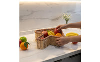 Paper Rope Storage Tray Decorative Imitation Rattan Sundry Bin Space-Saving Desktop Organizer for Living Room