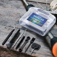 Fishing Reel Tool Kit Compact Reel Maintenance Kit with Case Hand-Held for Garage