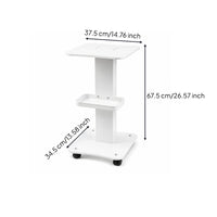 Square Top Beauty Instrument Trolley Flat Work Surface Salon Equipment Trolley Storage Tray Esthetician Rolling Cart Rounded Edge