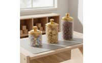 Moisture-Proof Gold Lid Candy Jar Elegant Design Pearl Pattern Storage Container Bisphenol A-Free-Safe Decorative Storage Jar Lightweight for Bathroom