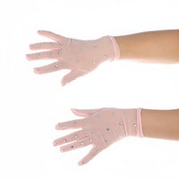 Breathable Rhinestone Figure Skating Gloves Transparent Performance Gloves for Children, Women, Competition, Dance