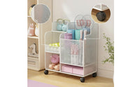 Sports Equipment Organizer with Wheels Rolling Sports Equipment Storage Cart Mobile Fitness Rack Movable for Athletes, Home Gym