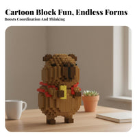 Creative Gift Capybara Building Blocks Material Micro Block Capybara Figure Playful Design for Children, Teens, Playroom, Office, Home
