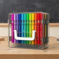 48 Pieces Transparent Storage Case Soft-Tip Markers Assorted Colors 48 Acrylic Markers Acrylic Paint Pens for Drawing, Coloring
