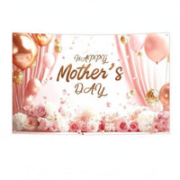 Festive Atmosphere Mother's Day Backdrop Vivid Colors Joyful Mother's Day Banner Reusable Floral Party Background Lightweight for Family Gathering