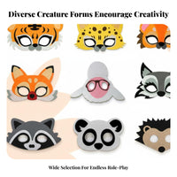 Performance Prop Cartoon Creature Half-Mask Easy to Wear Creature Mask Set Single Size Fits All Costume Accessory Adjustable Strap for Preschoolers, Toddlers, Stage Performances, School Plays, Classroom Activities, Halloween