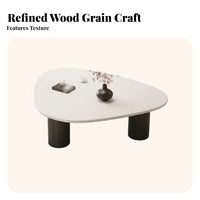 Minimalist Design Asymmetrical Low Table Sturdy Construction Home Furniture Easy to Clean Interior Furnishing High-Gloss Finish for Apartment Dwellers, Homeowners, Living Room, Lounge Area