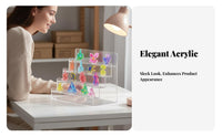 Acrylic Card Display Stand Transparent Acrylic Display Stand Multi-Tier Card Holder Space-Saving Clear Step Shelf Versatile
