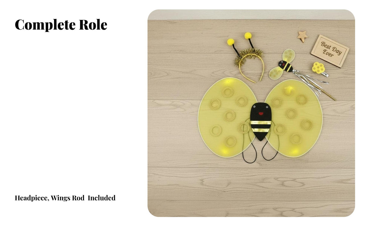 Bee Costume Set Antenna Headband Ladybug Costume Set Voluminous Skirt Girls Ladybug Outfit for Young Children, Parents, Stage Performance