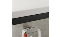 Mobile Training Desk Black Metal Frame Rectangular Training Desk Flat Tabletop Mobile Conference Table for Classroom
