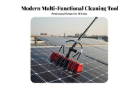 Photovoltaic Panel Cleaning Kit Aluminum Alloy Telescopic Water Fed Brush Adjustable Angle Head Long Handle Water Stream Brush for High Glass Panes