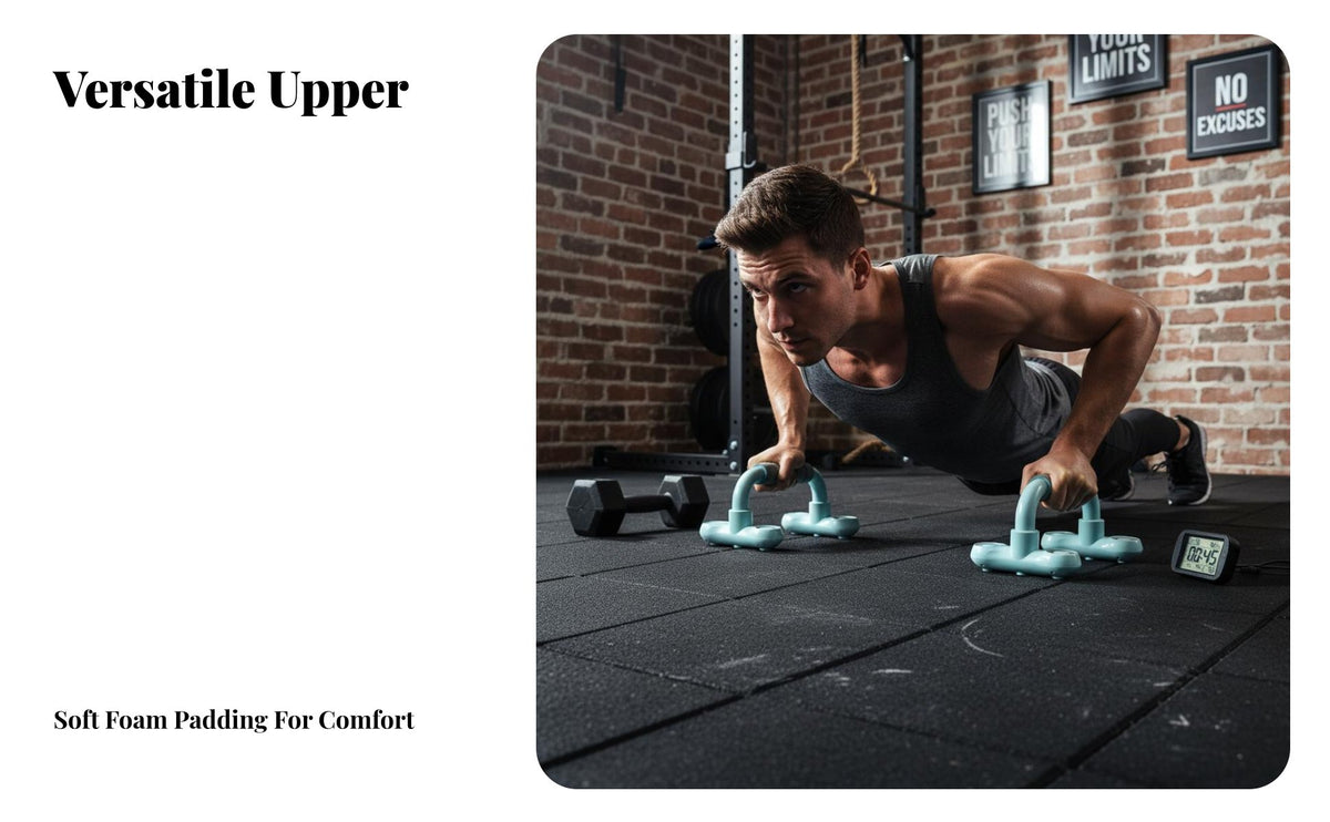 2 Pieces I-Shaped Press-up Grips Easy to Assemble Detachable Press-up Stand Strength Training Equipment Portable Long-Lasting