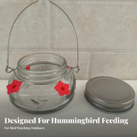 Glass birds Feeder Flower Hanging Easy to Clean Small birds Waterer for Backyard, Patio, Porch