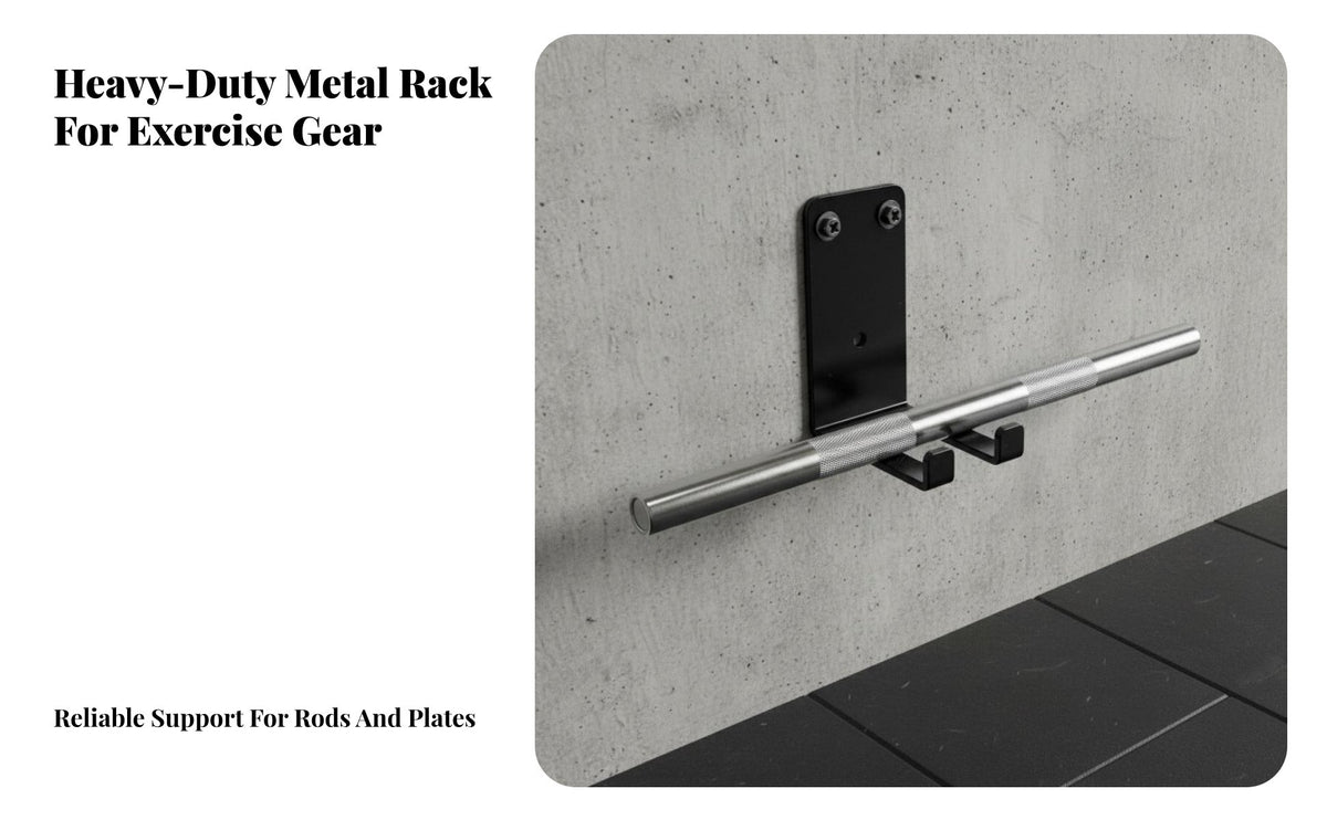 Space-Saving Barbell and Plate Storage Rack Sturdy Steel Construction Barbell and Plate Wall Hanger Modular Design Wall Mounted Weight Storage Rack for Fitness Studio
