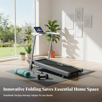 Foldable Treadmill Shock Absorption Folding Treadmill Low Noise Slope Running Machine for Runners, Apartment
