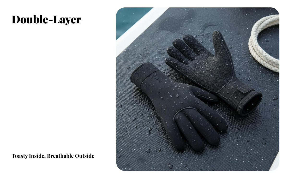 Anti-Slip Thermal Water Gloves Puncture-Resistant Anti-Slip Thermal Gloves Watersports Gear Flexible Fit Long-Lasting