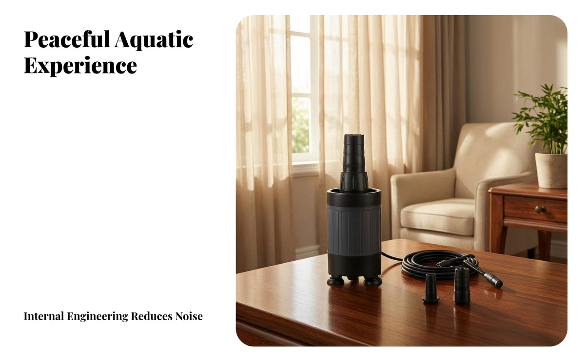 Submersible Water Pump with Suction Cups | Ceramic Rotor, Leak-Resistant Sealed Housing, for Aquariums