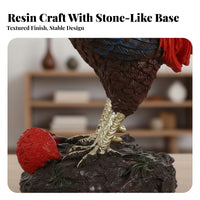 Good Luck Charm Resin Rooster Figurine Statue Detailed Craftsmanship Feng Shui Rooster Figurine Decor Vibrant Colors for Living Room