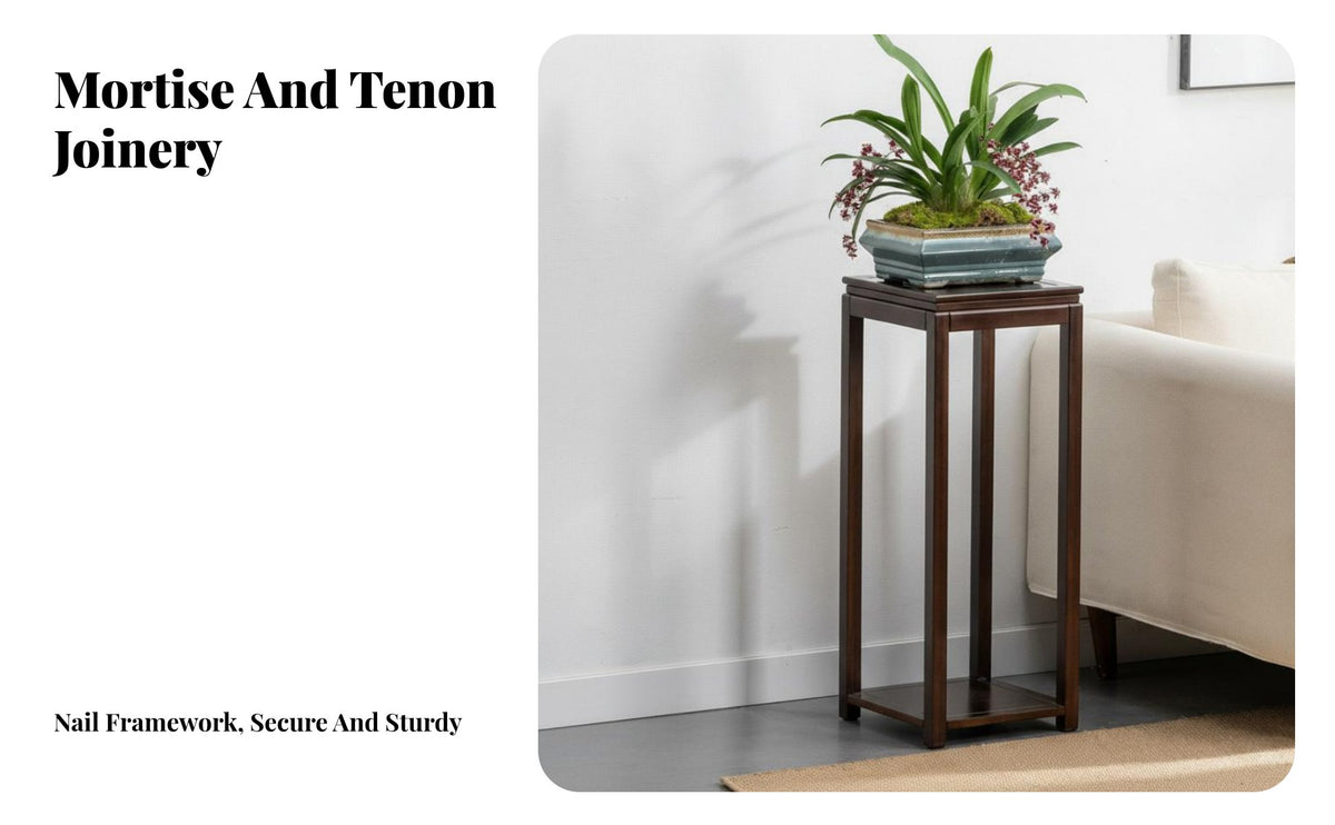Mortise and Tenon Joinery Multi-Tier Flower Rack complimentarystanding Multi-Tier Wooden Stand No Assembly Required Plant Shelf Modern Oriental Design for Bonsai lovers, Apartment Dwellers, Living Room, Balcony, Sunroom, Entryway