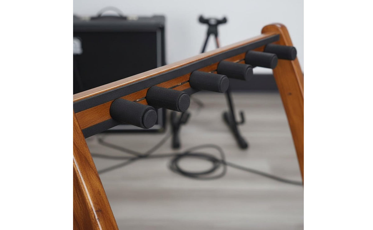 Solid Wood Multi Guitar Rack Hardwood Multi Guitar Stand Stable Space Saving for Music Room