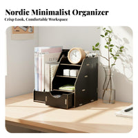 Sliding Drawer Multi-Compartment Desk Holder Space Saving Desktop Organizer Large Capacity Stationery Holder Long-Lasting for Students, Professionals, Teachers, Dorm Room, Classroom