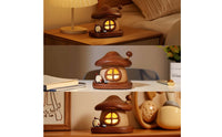 Warm Glow Fungus House Night Light Cozy Fungus Night Light Gentle Bedside Lamp with Touch Control Small for Bedroom