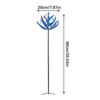 Decorative Blue Metal Wind Whirligig Gift Idea Metal Wind Whirligig Rotating Garden Pinwheel Weather Resistant for Yard